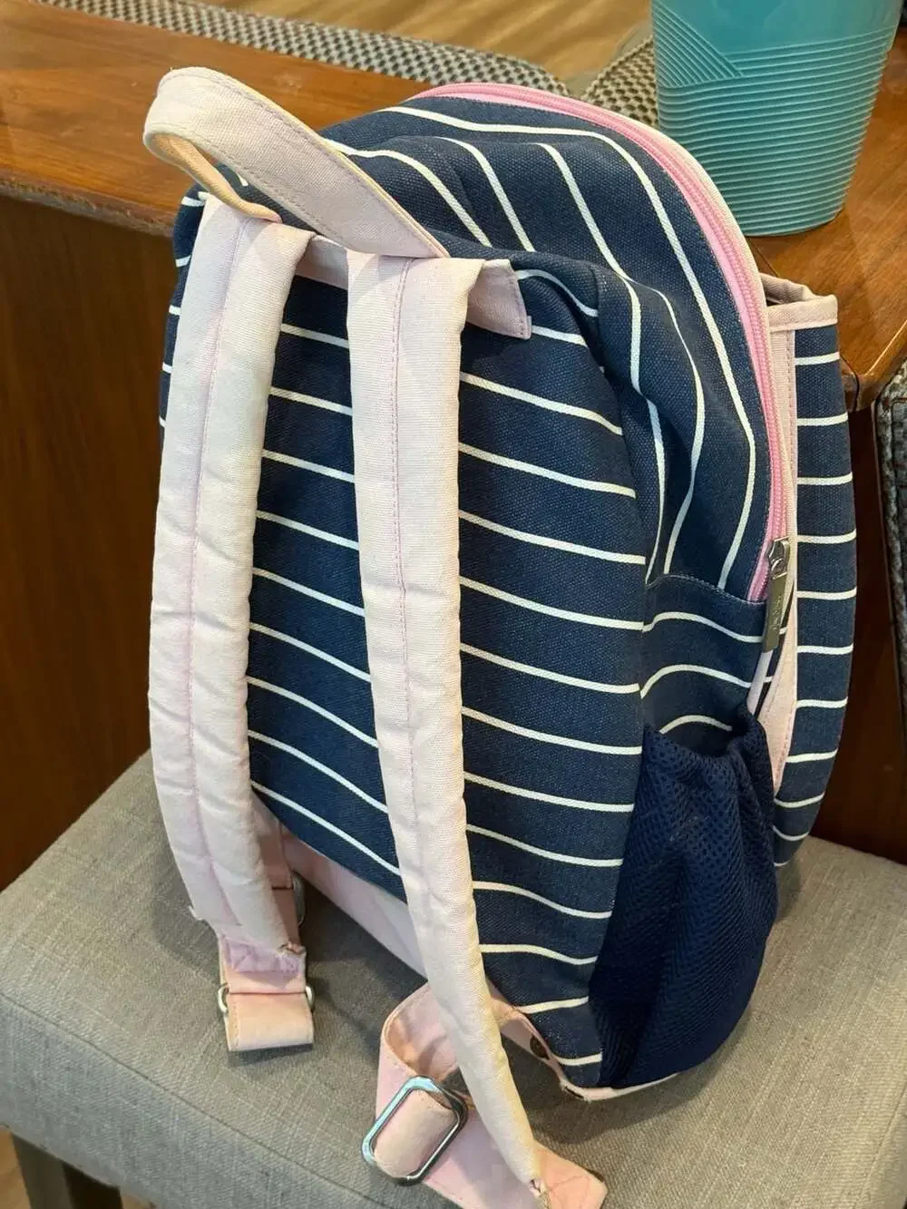 Ame & Lulu Kids Big Love Tennis Backpack Navy White Stripe